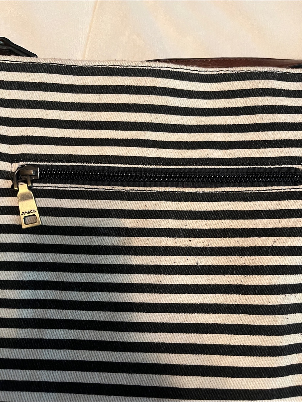 Striped Black & Multi-Color Embroidered Crossbody Bag - Picture 9 of 9